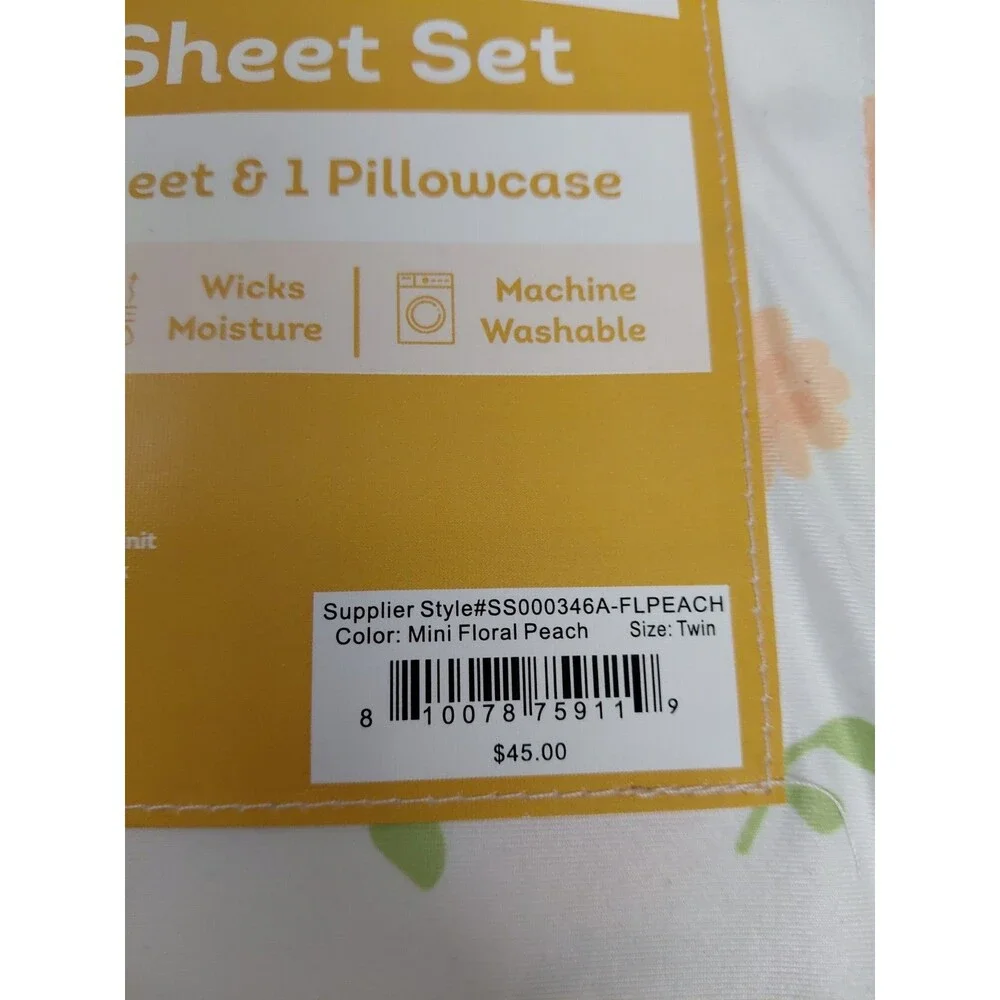 FRUIT OF THE LOOM SUPER SOFT SHEET SET TWIN SIZE